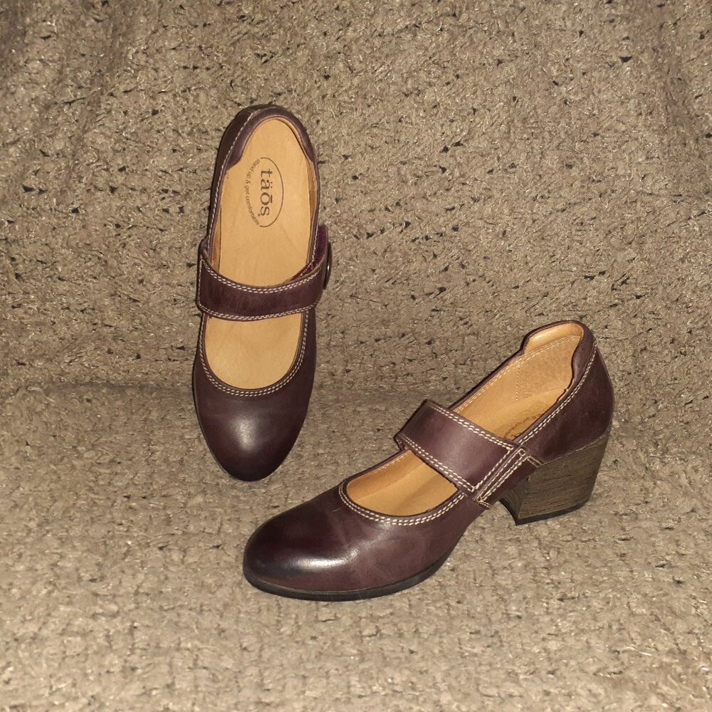TAOS-Stage-Mary Jane-Oxblood Ombre Leather-Sz 37-New/No Box